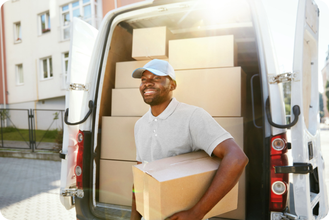 您的货物到达目的地后可赛时仓库自提或派送到您手中